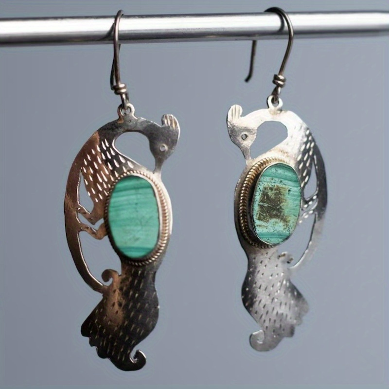 Vintage Hollowed Out Peacock Ear Hook Earrings